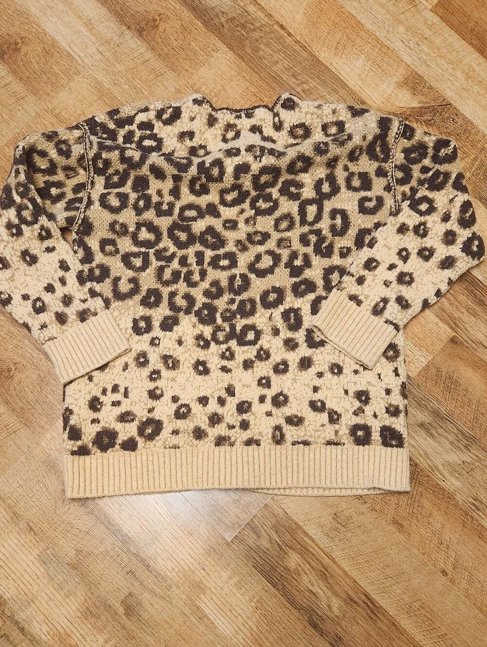 Free People Leopard Print Cardigan - Tan & Black, Size XS